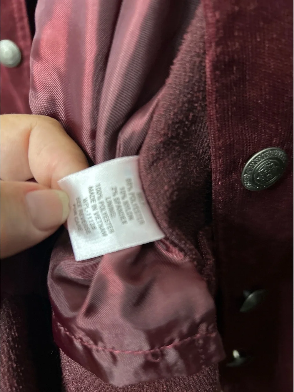 Roz & Ali Women's 3X Burgundy Velvet Snap Button Jacket
